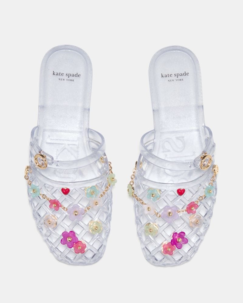 Katespade Jellyfish Mule Flat Clear Multi