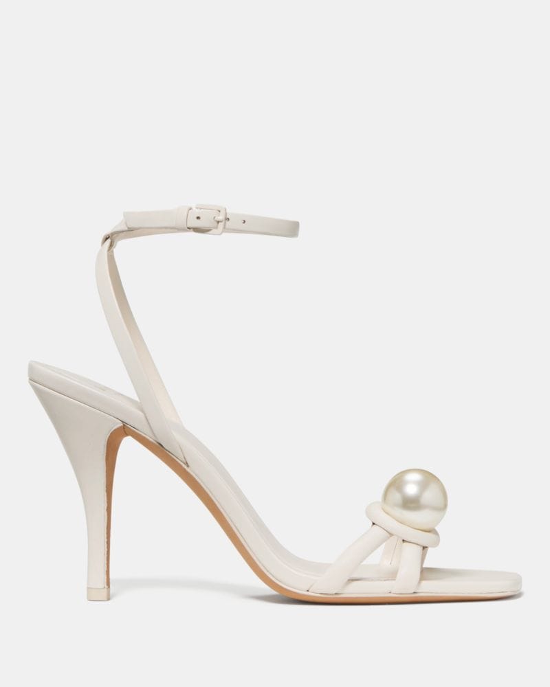 Katespade Harmony Smooth Leather High Heel Sandal Cream