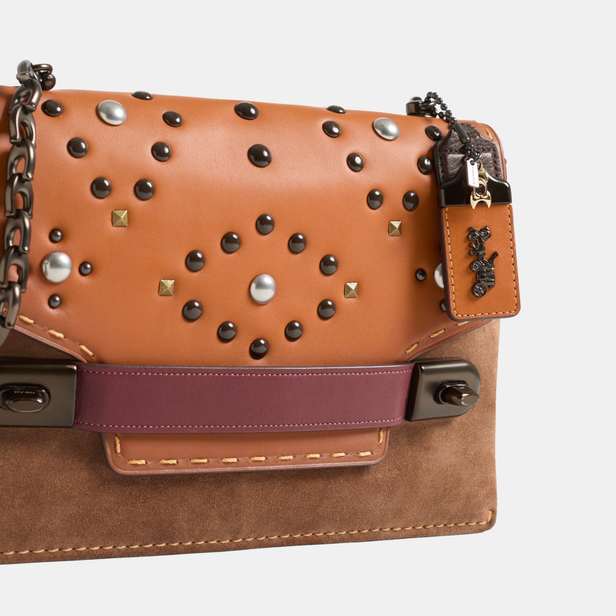 Reloved Coach Swagger Chain Crossbody In Colorblock