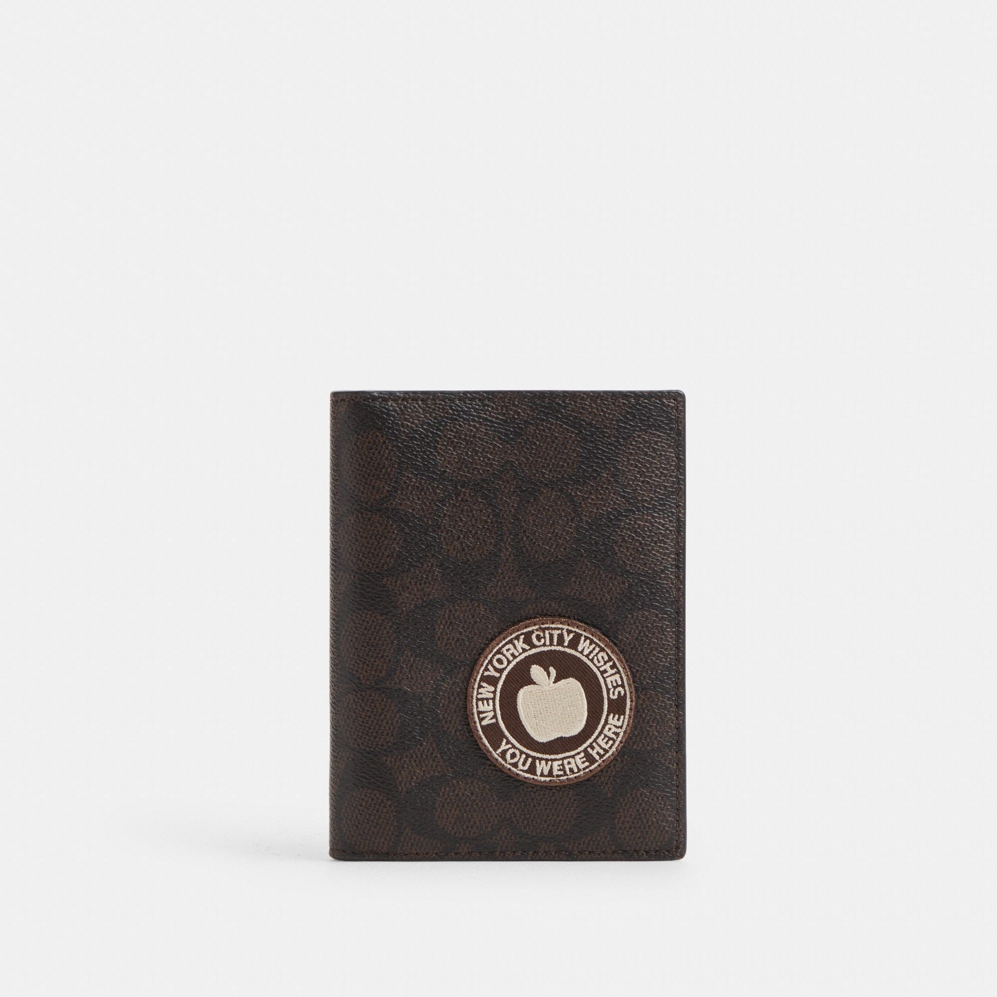 Passport Card Case In Signature Canvas With Patches