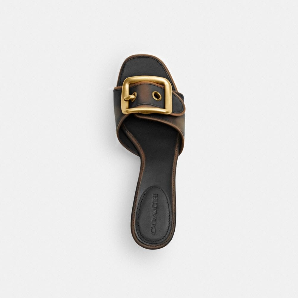 Margot Sandal With Oversized Buckle In Loved Leather