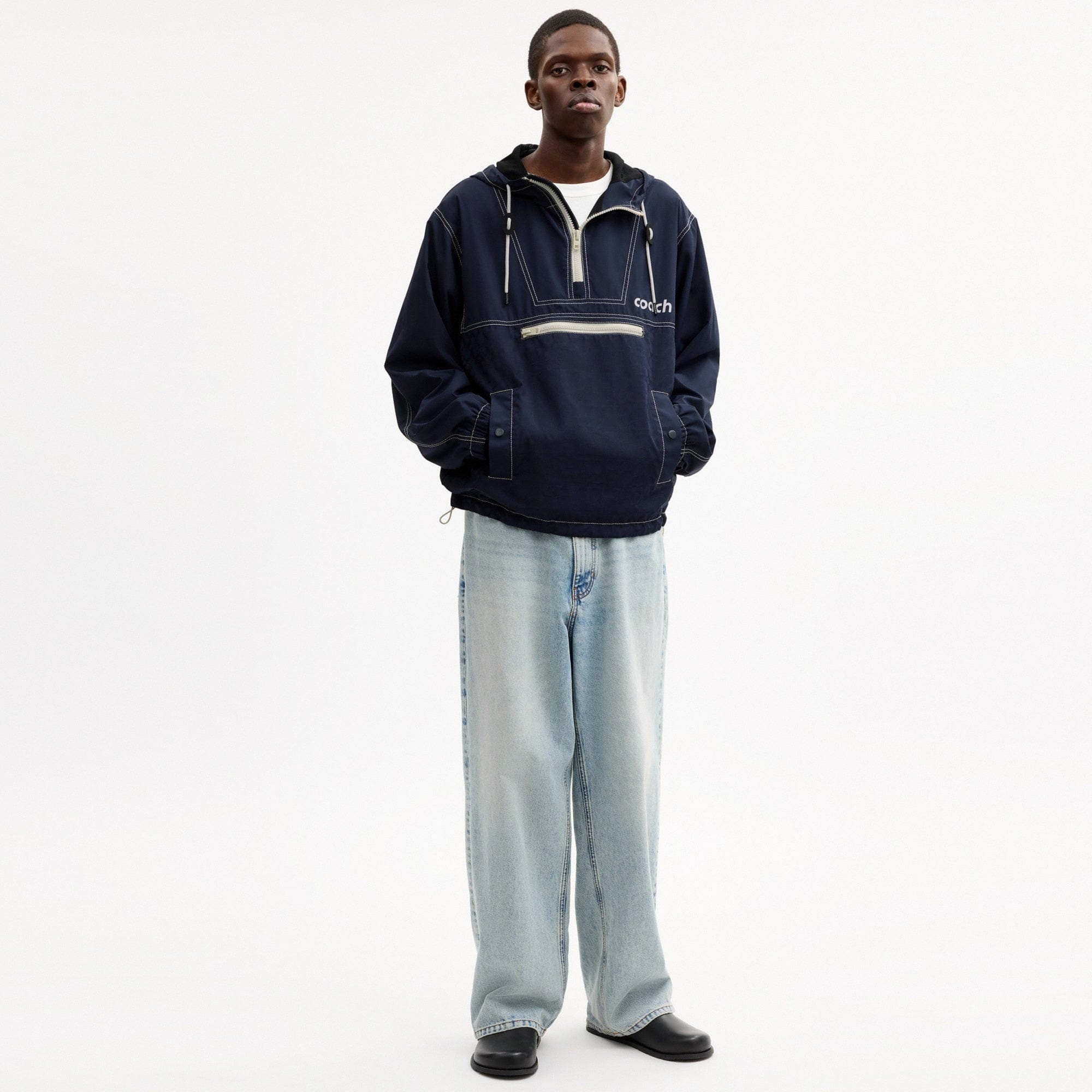 Half Zip Windbreaker In Recycled Polyester
