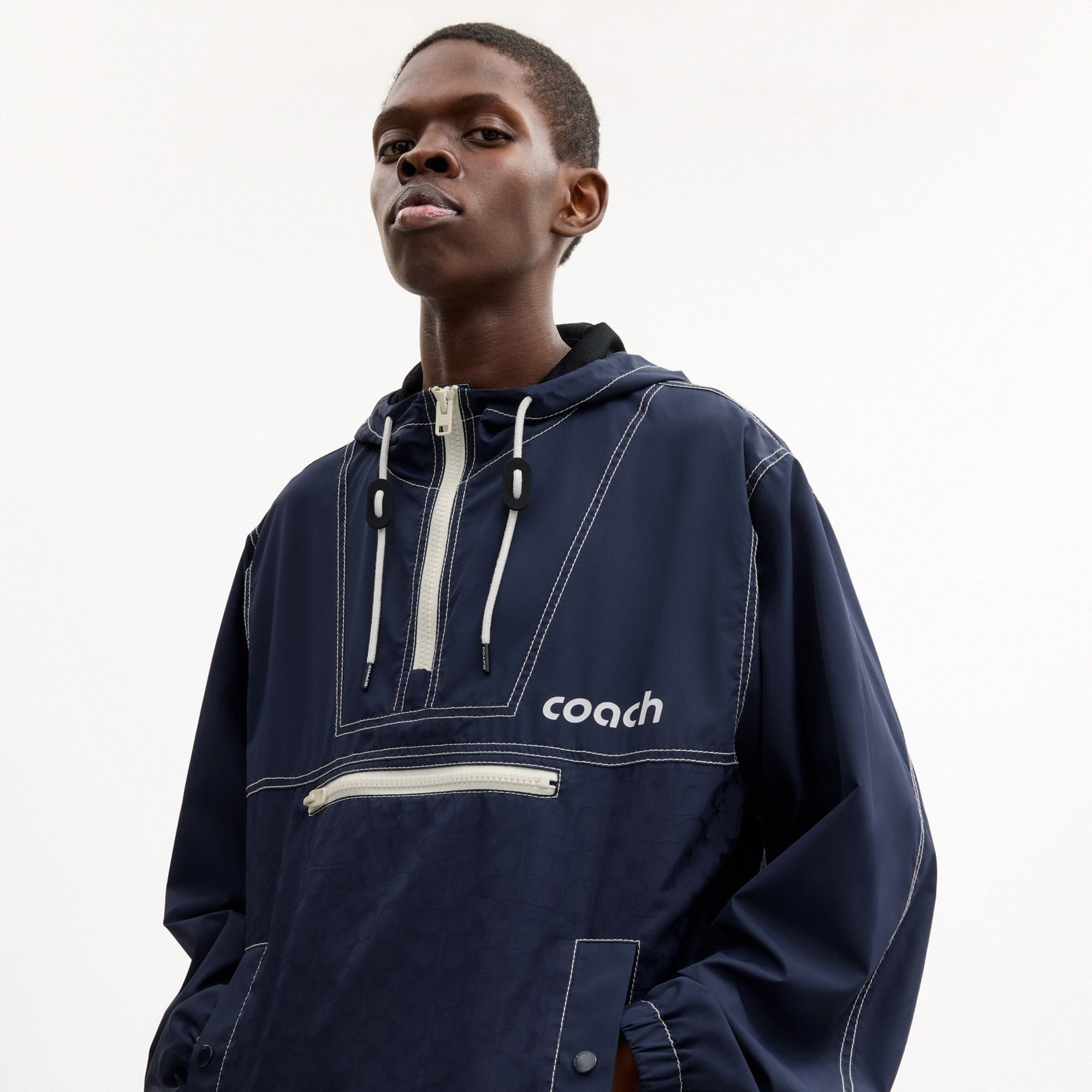Half Zip Windbreaker In Recycled Polyester