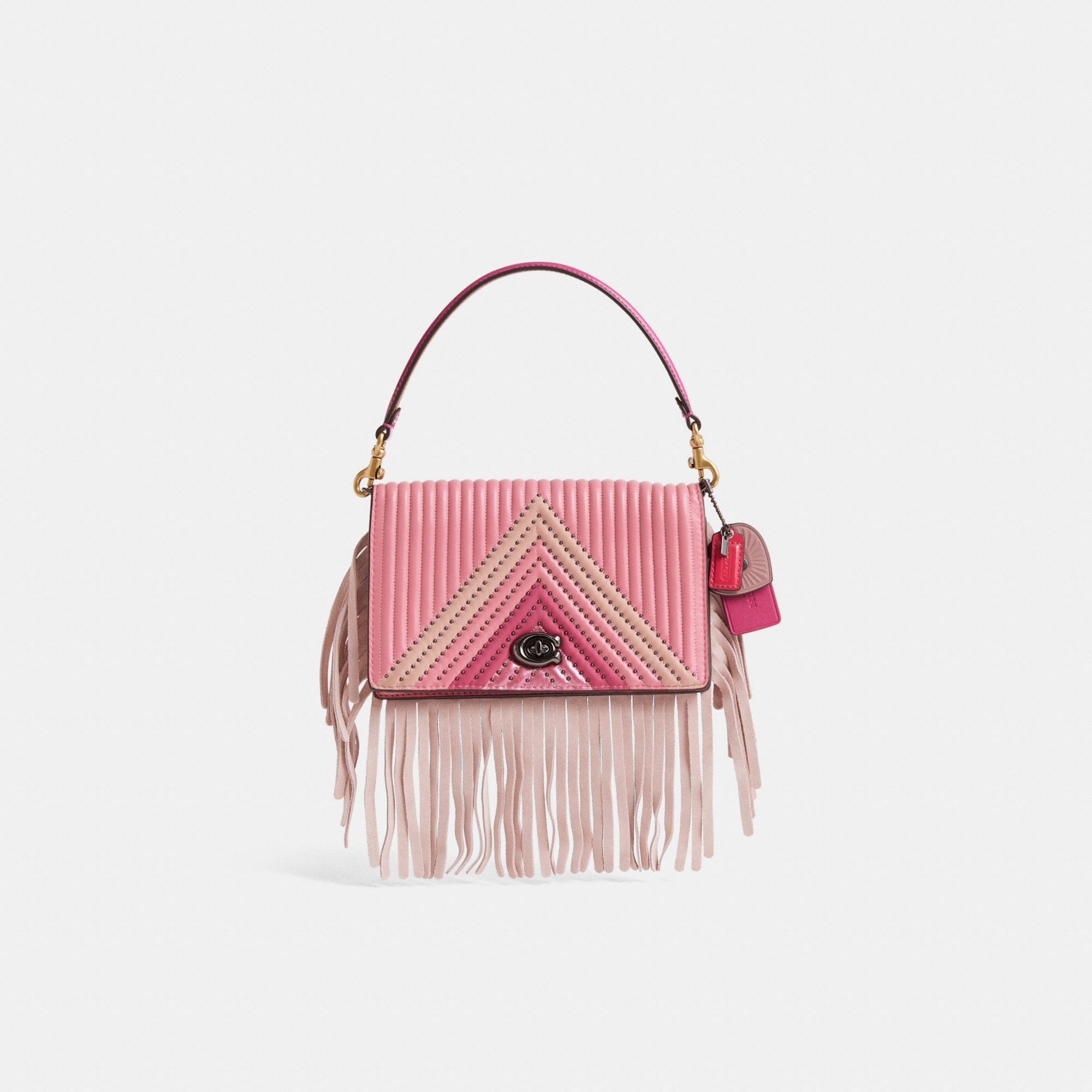 Reloved Callie Foldover Chain Clutch With Colorblock Quilting And Rivets