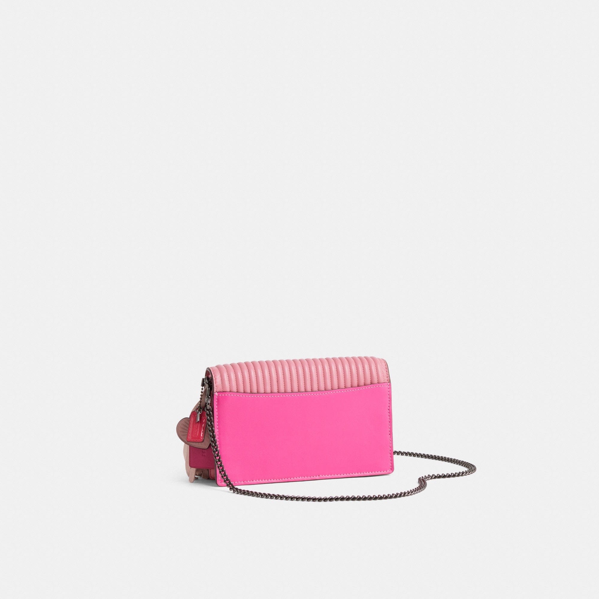 Reloved Callie Foldover Chain Clutch With Colorblock Quilting And Rivets