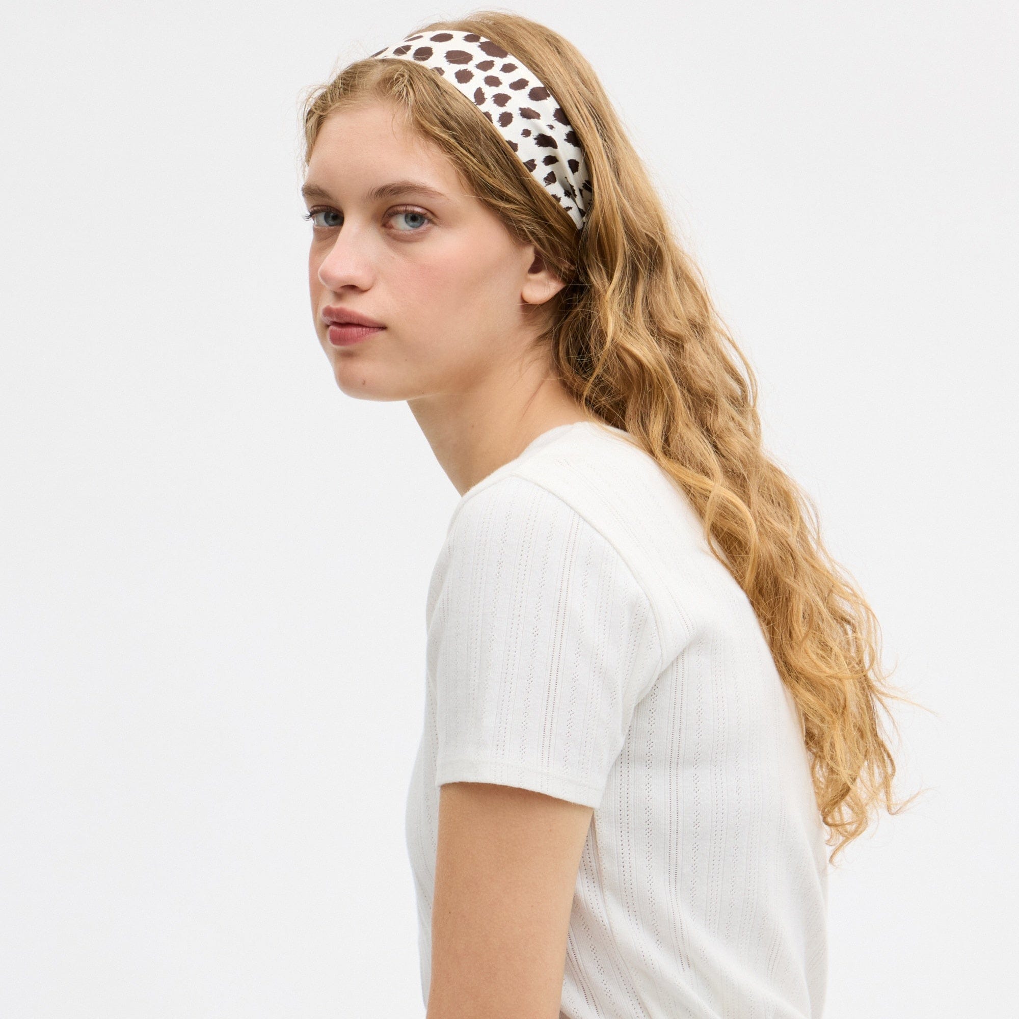Wild Spots Print Silk Skinny Scarf