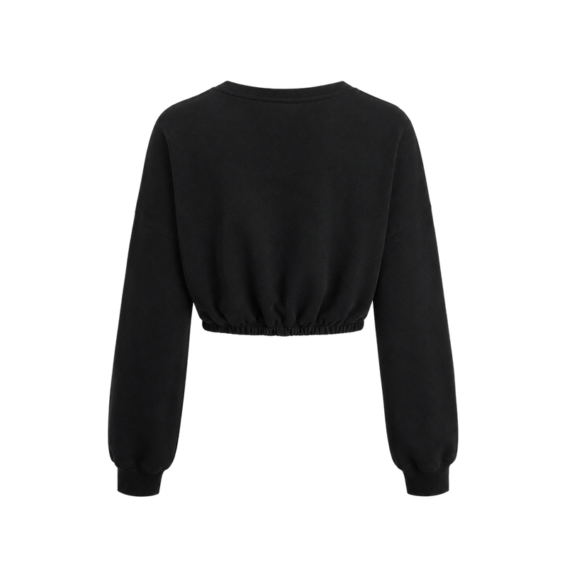 Voyd Abyss Cross Cropped Crewneck Black Top