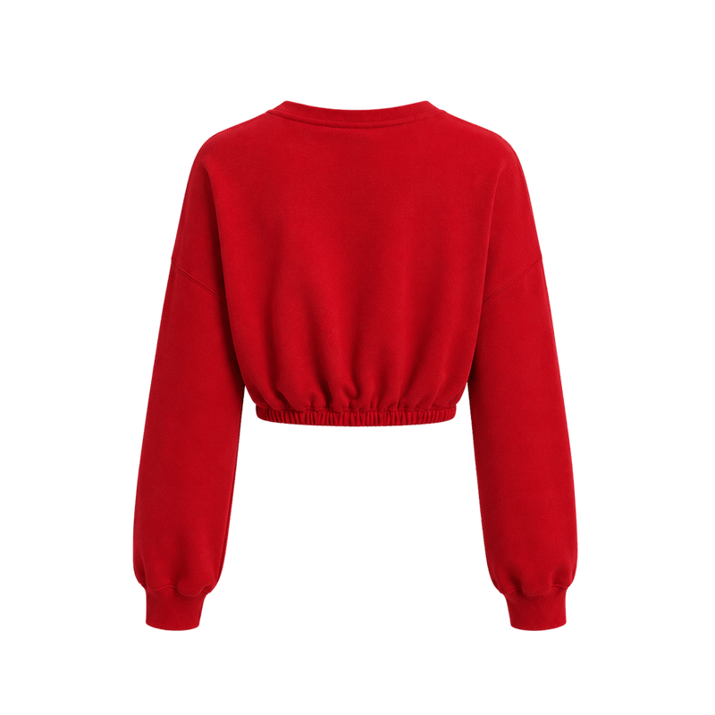 Voyd Abyss Cross Cropped Crewneck Red Top