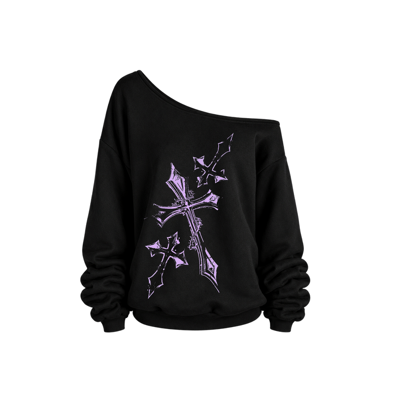 Voyd Eclipse Cross off-shoulder Black Top