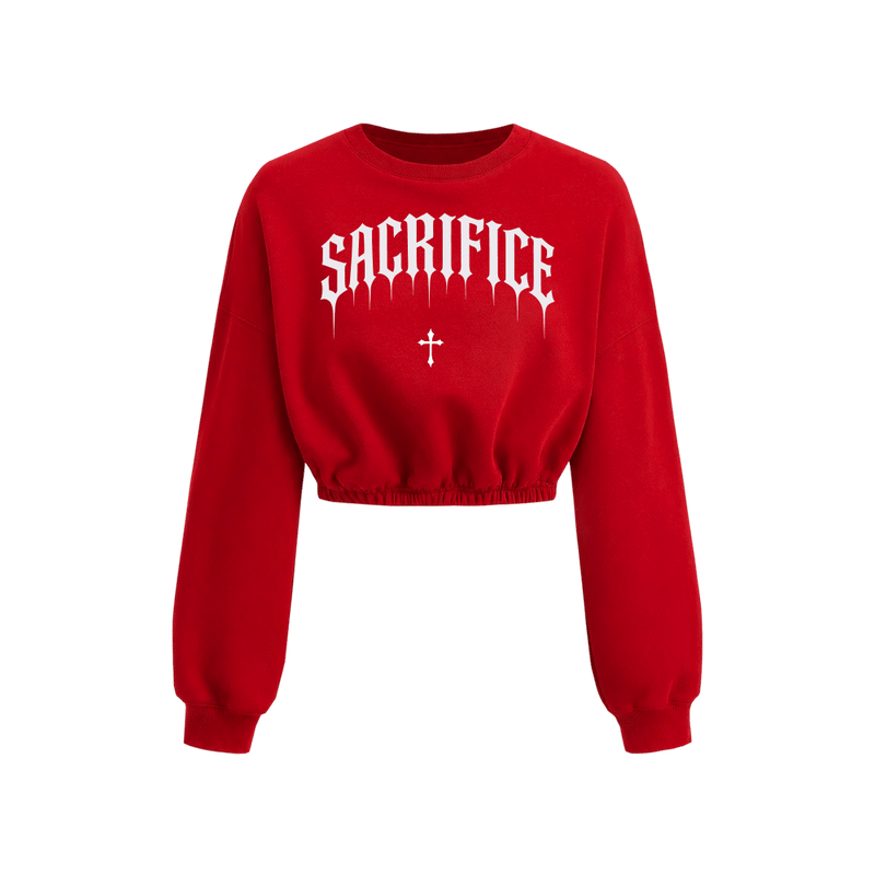 Voyd Sacrifice Cropped Crewneck Red Top