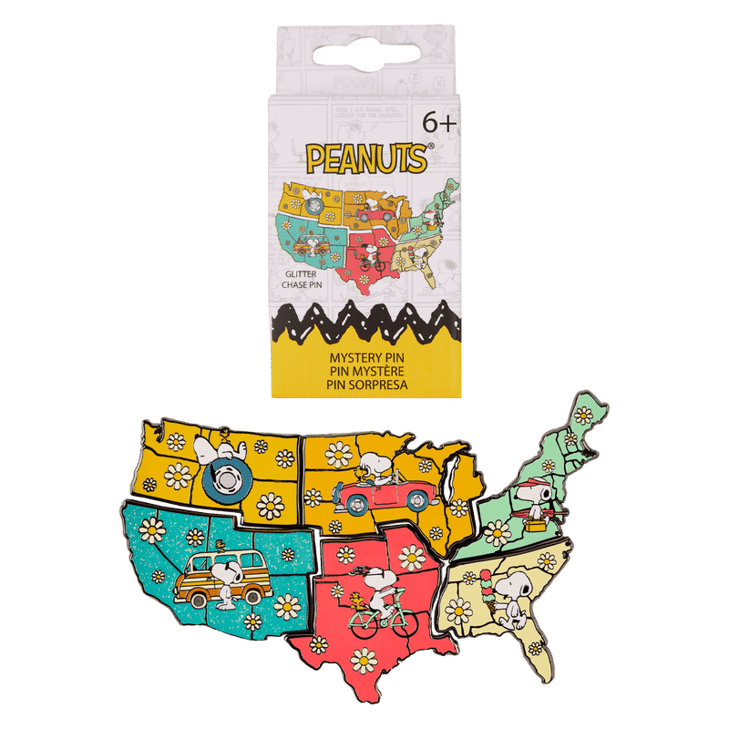 Peanuts Snoopy Road Trip Map Mystery Box Pin
