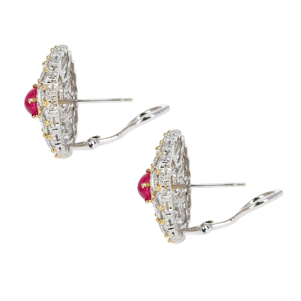 Gold, Ruby and Diamond Earclips