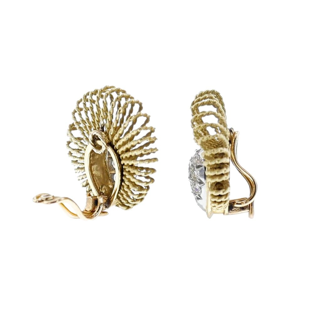 Vintage Gold and Diamond Earclips