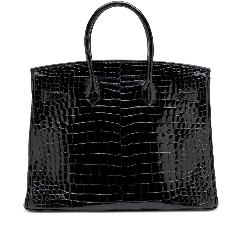 Black Shiny Porosus Crocodile Birkin 35 Gold Hardware, 2013