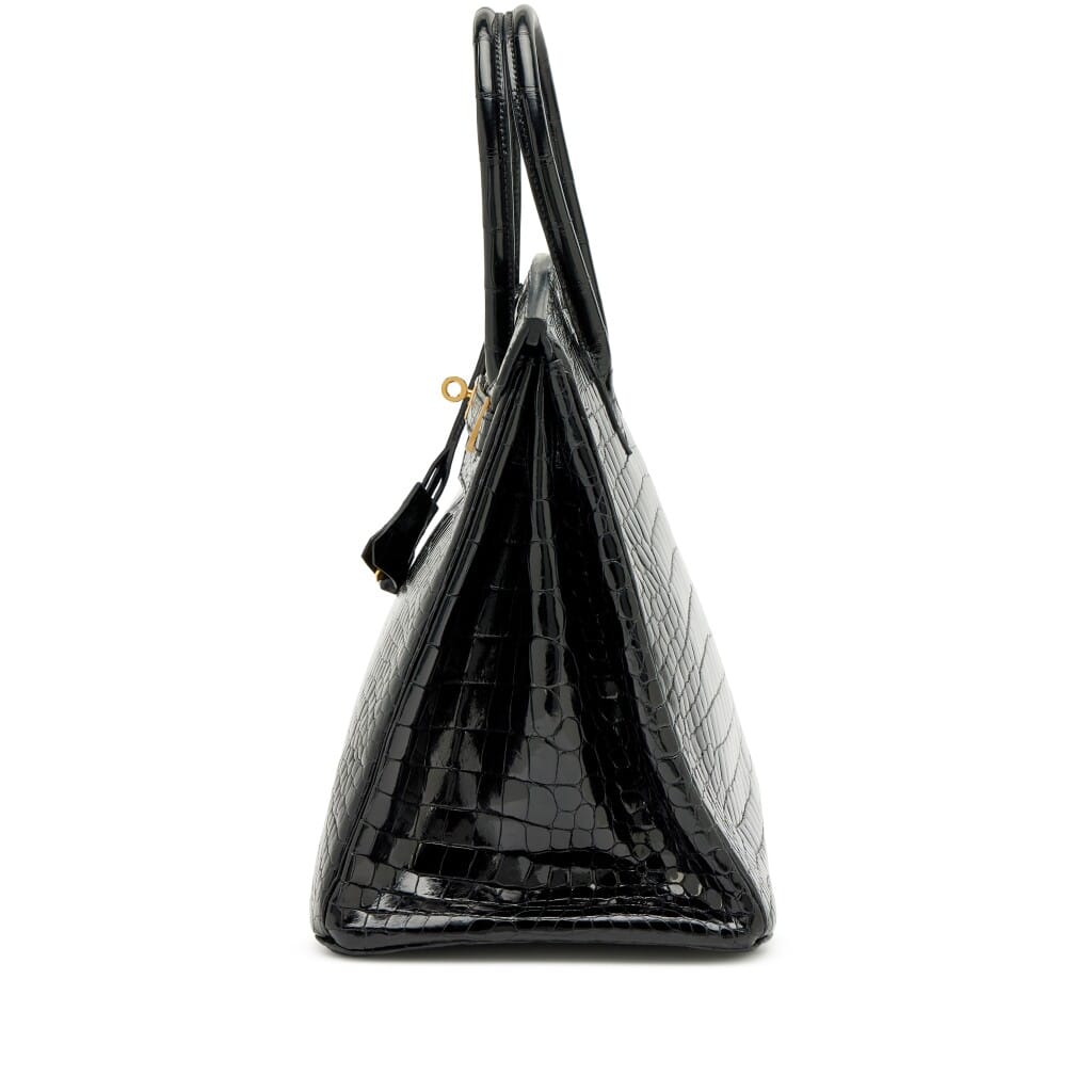Black Shiny Porosus Crocodile Birkin 35 Gold Hardware, 2013