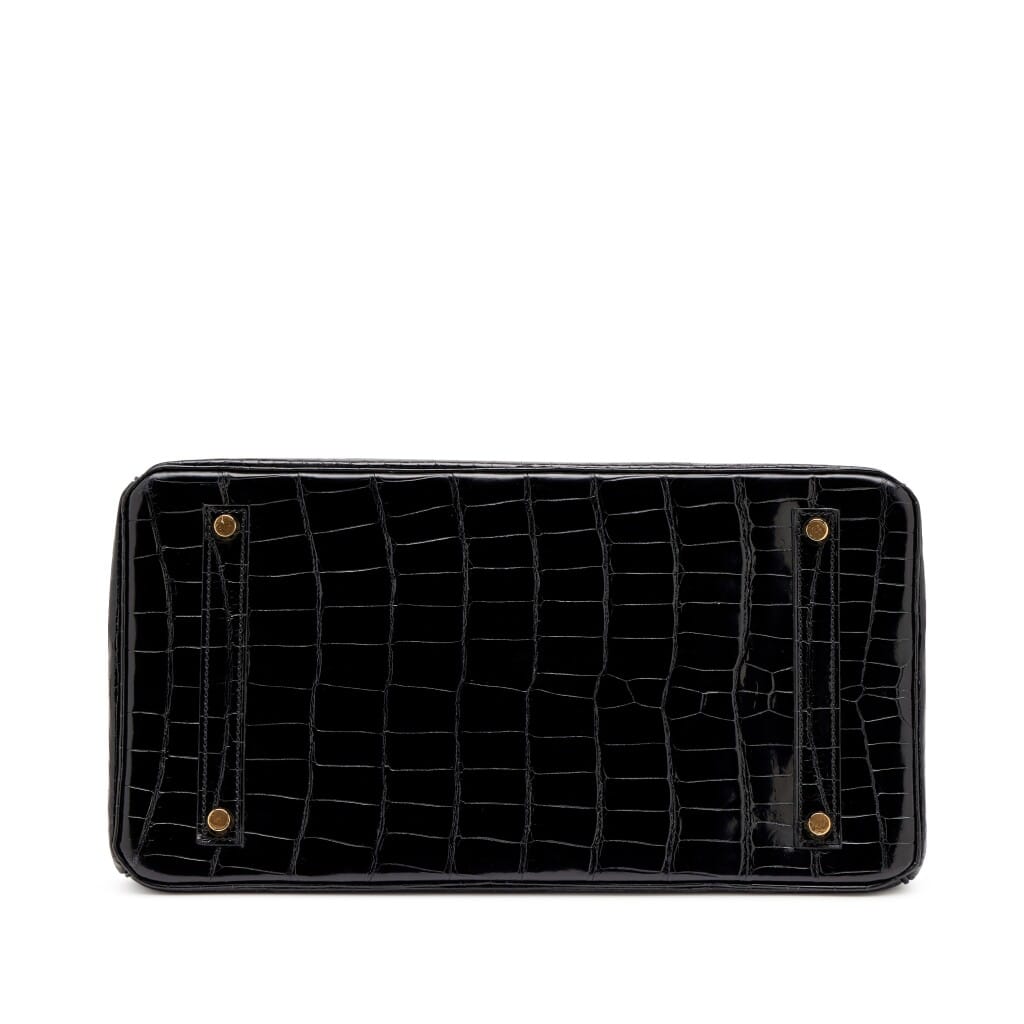 Black Shiny Porosus Crocodile Birkin 35 Gold Hardware, 2013