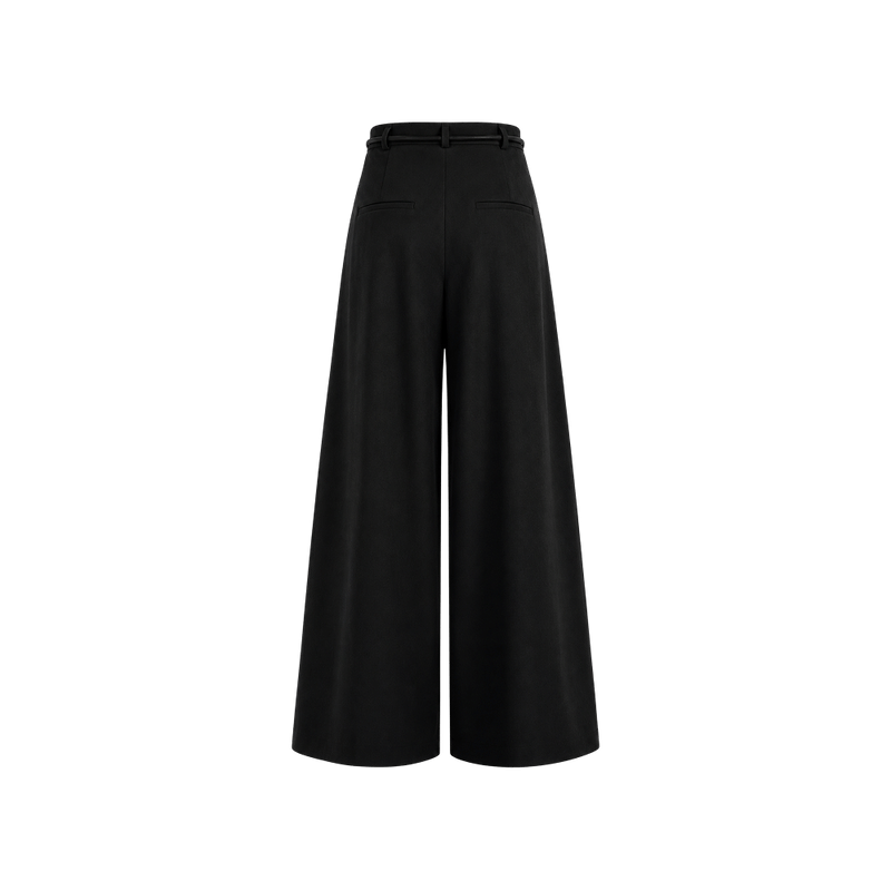 Elara Voss Amelie Pleated Black Trouser