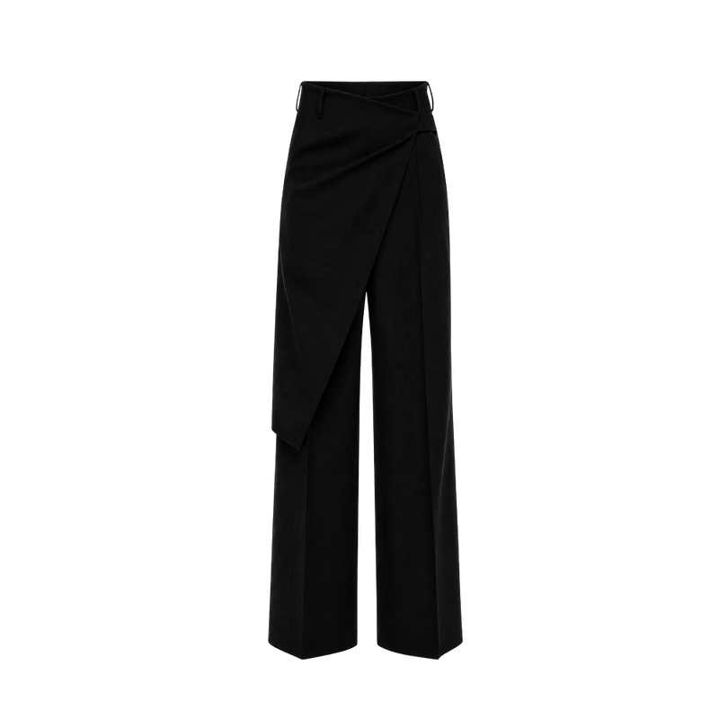 Elara Voss Celeste Draped Black Trouser