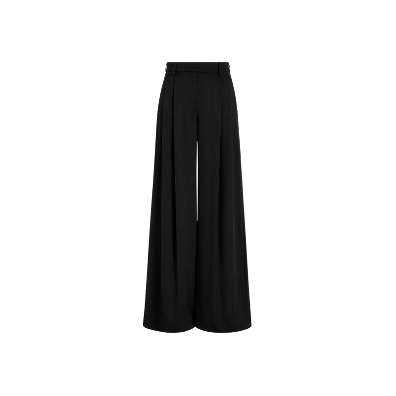 Elara Voss Solene Draped Noir Black Trouser