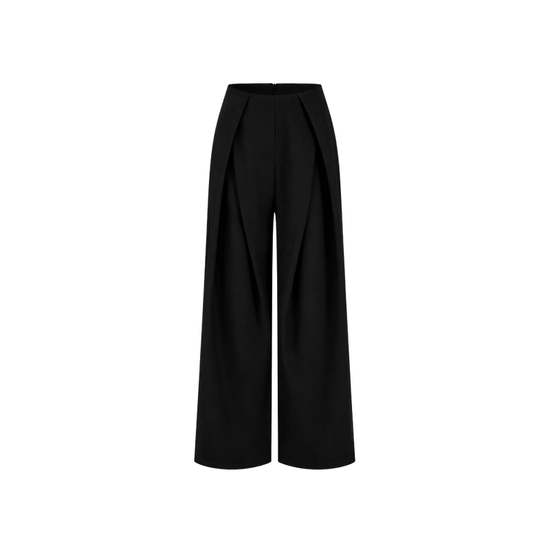 Elara Voss Valence Pleated Black Trouser