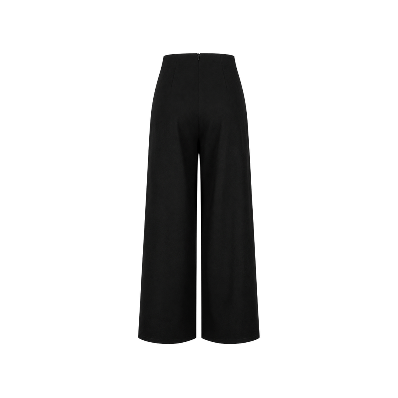 Elara Voss Valence Pleated Black Trouser