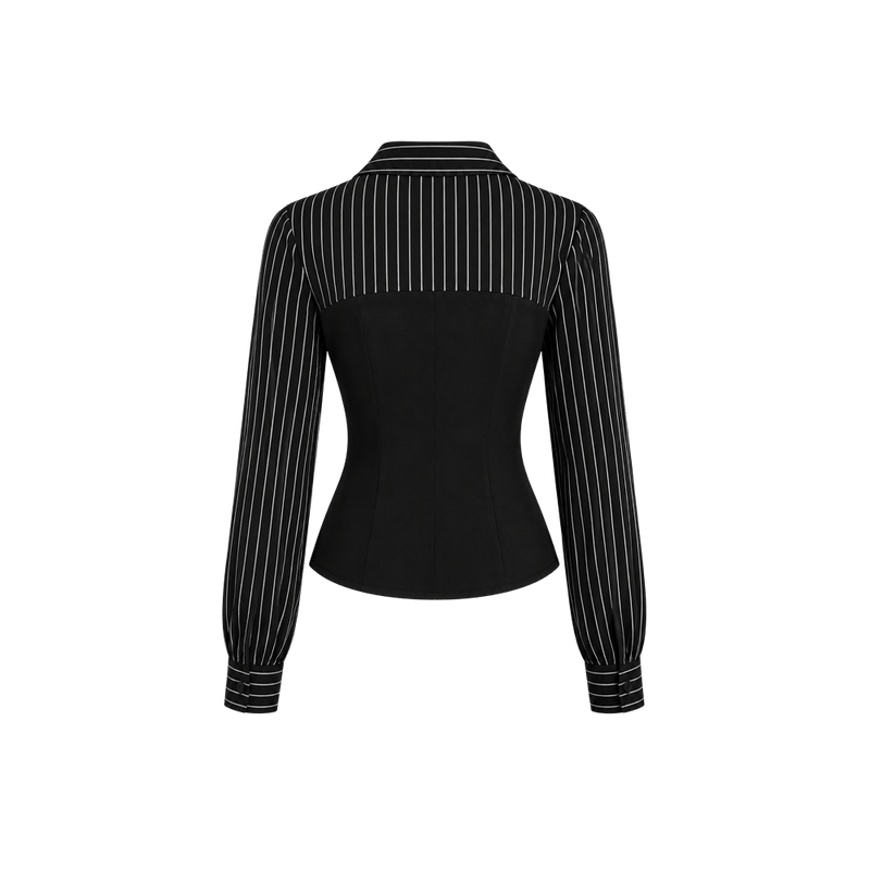 Elara Voss Varenne Corset Pinstripe Shirt