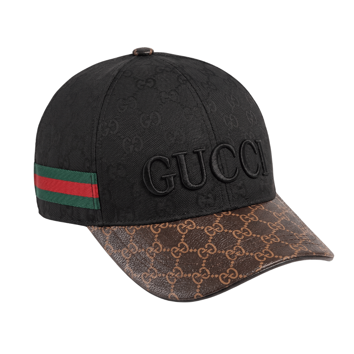 Gucci GG Canvas Baseball Cap signature green and red Web stripe detail