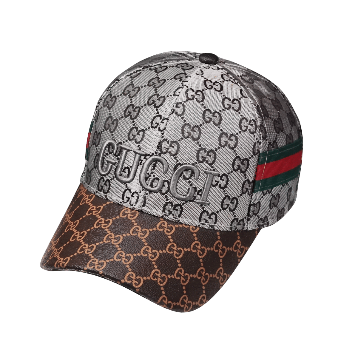 Gucci GG Canvas Baseball Cap silver-and-black GG supreme canvas