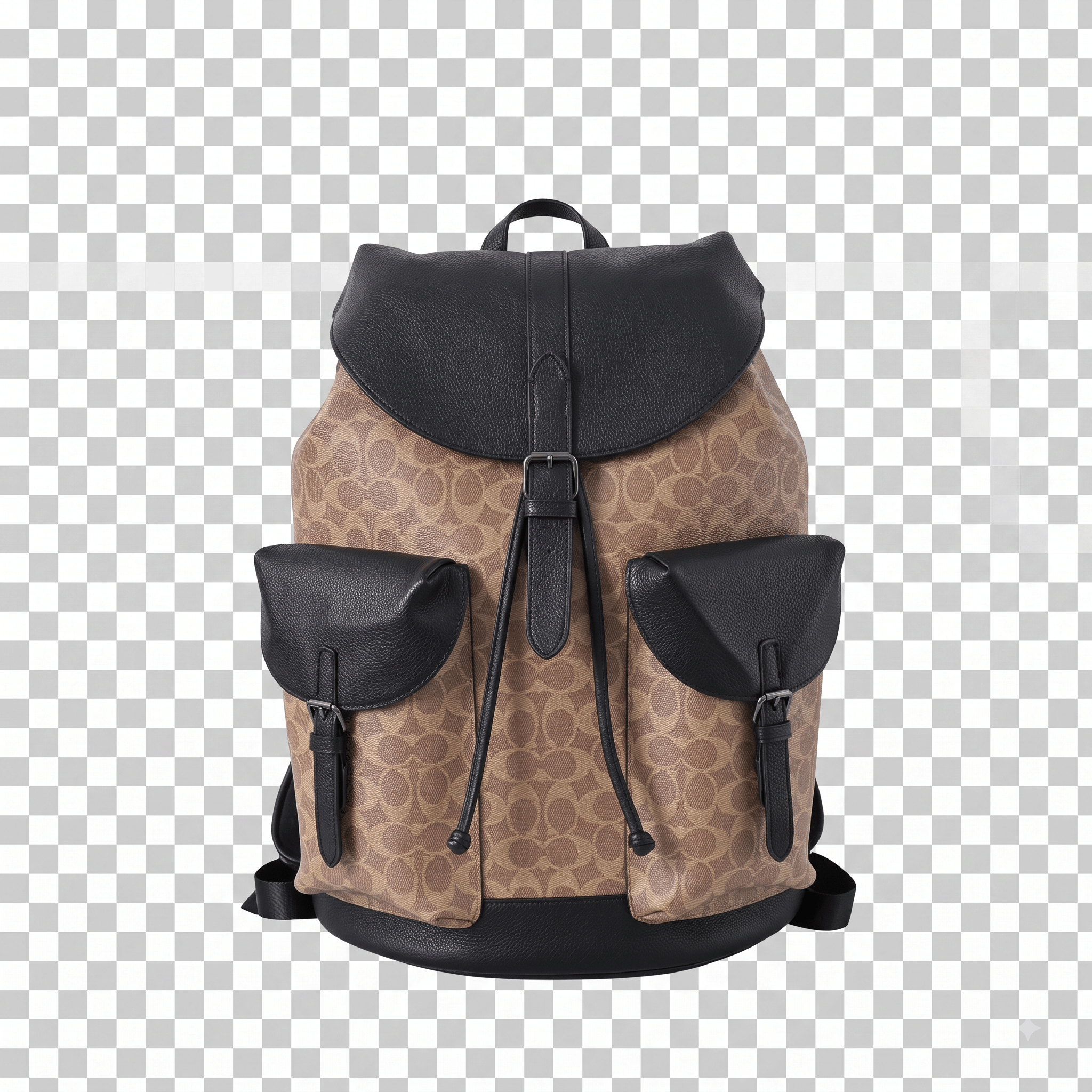 Coach Warner Backpack in Signature Canvas Gunmetal/Tan/Black