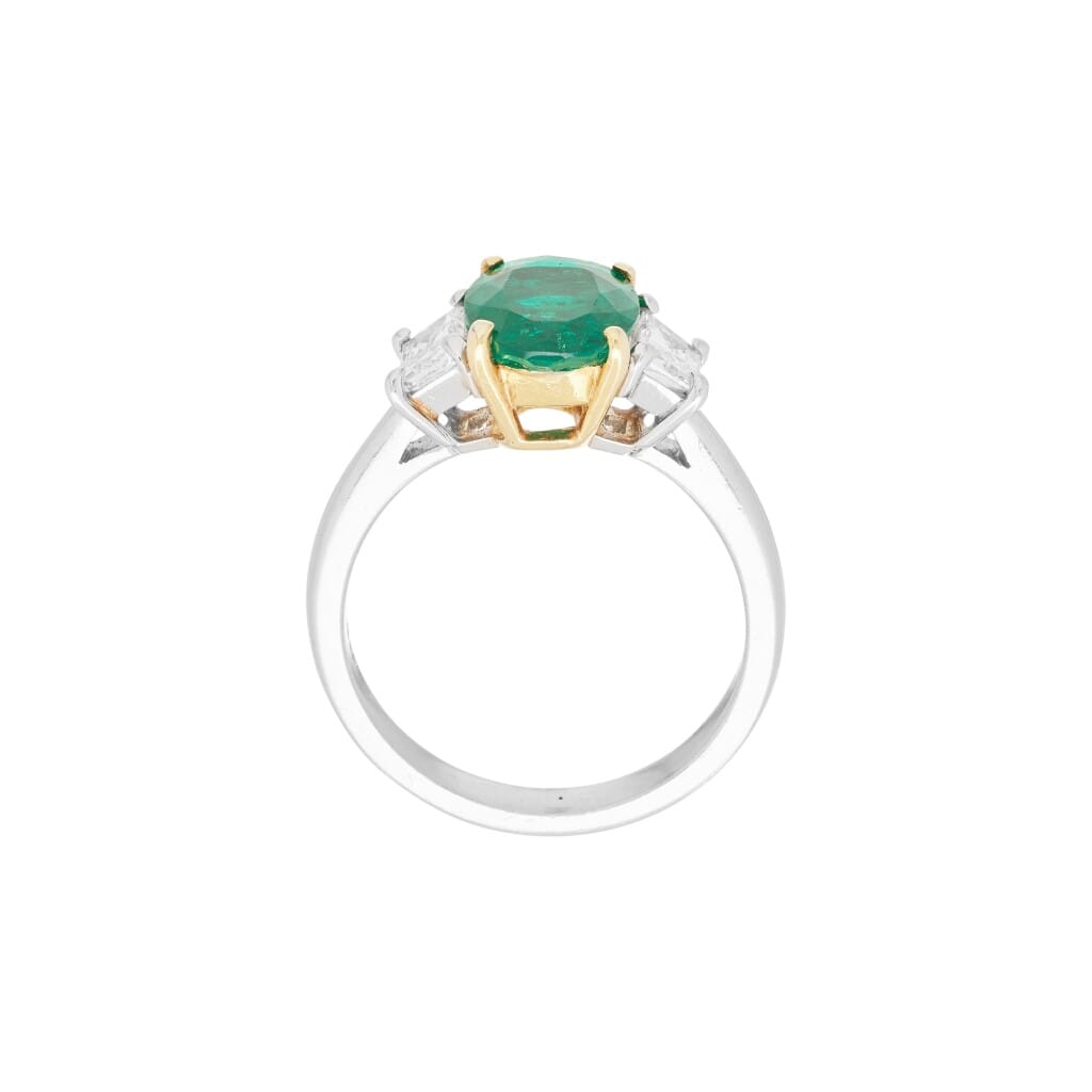 Platinum, Gold, 1.60ct Colombian Emerald and Diamond Ring
