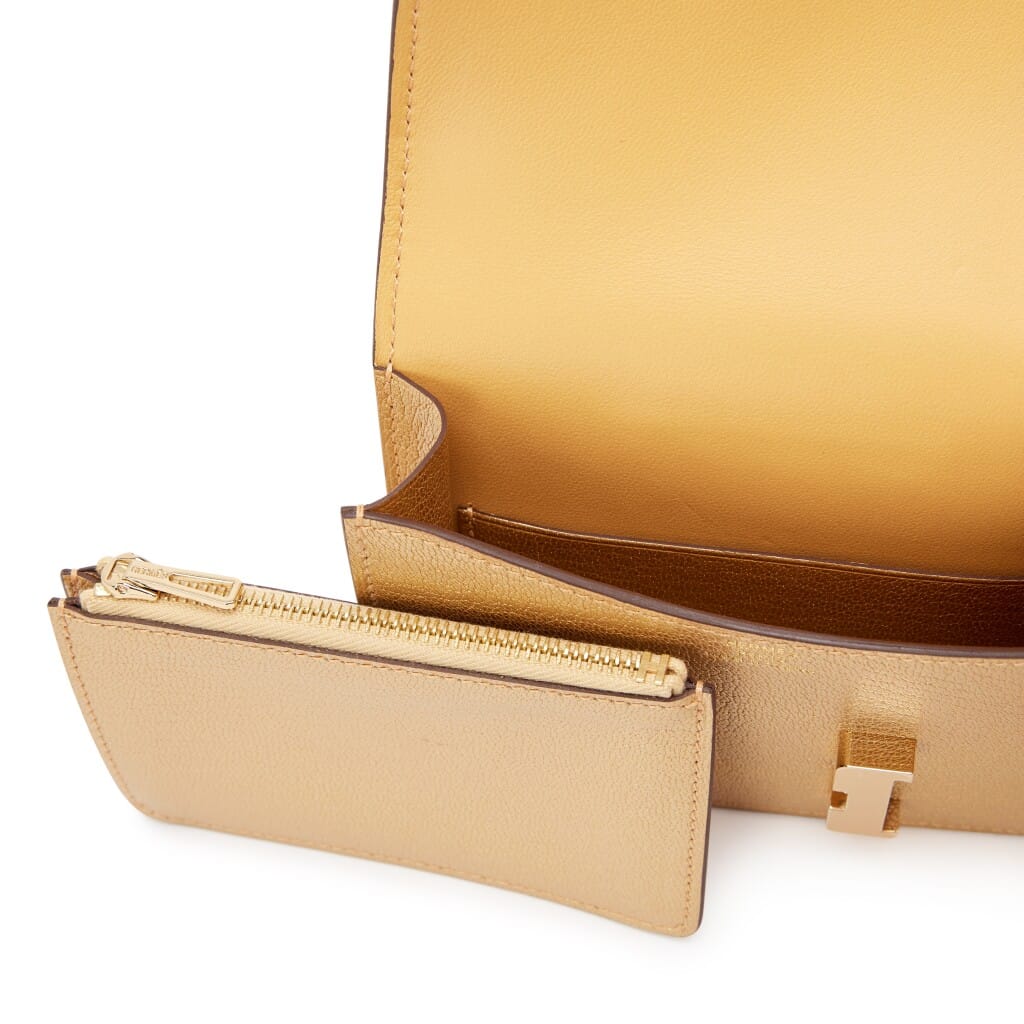 Doré Chèvre Chamkilight Constance Slim Wallet Permabrass Hardware, 2025