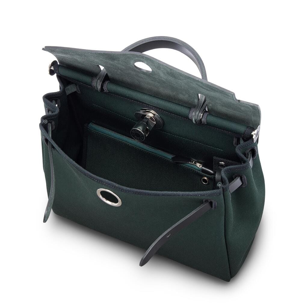 Black Vache Hunter and Vert Cypres Toile Herbag Zip 31 Black Enameled Palladium Hardware, 2026