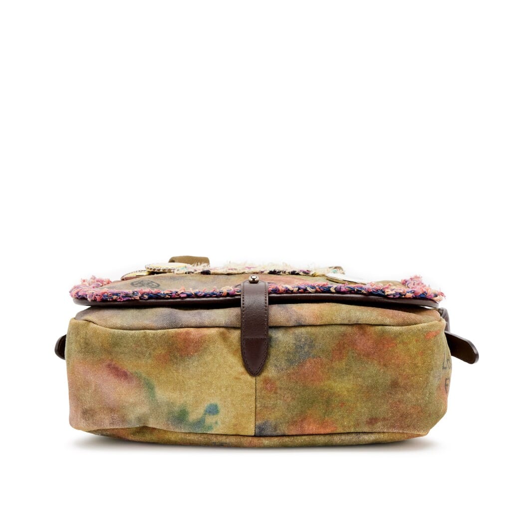 Multicolor Graffiti Tweed & Khaki Toile On The Pavement Small Messenger Bag Ruthenium Hardware, 2015