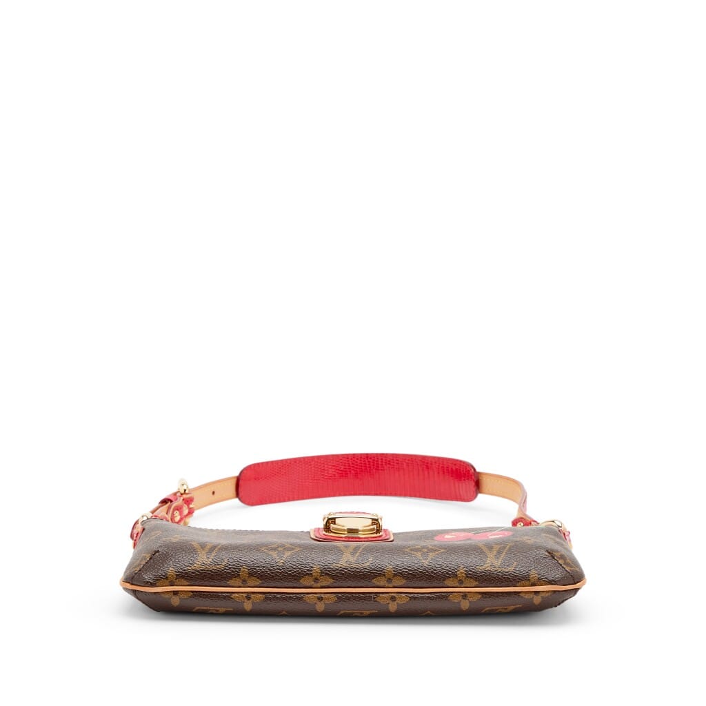 Takashi Murakami Red Lizard Monogram Cerises Pochette Gold Hardware, 2005