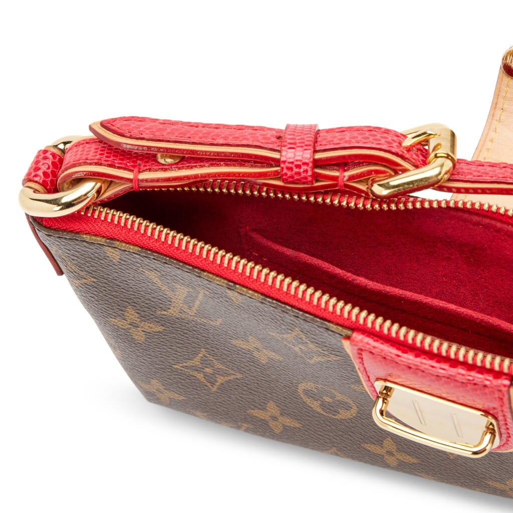 Takashi Murakami Red Lizard Monogram Cerises Pochette Gold Hardware, 2005