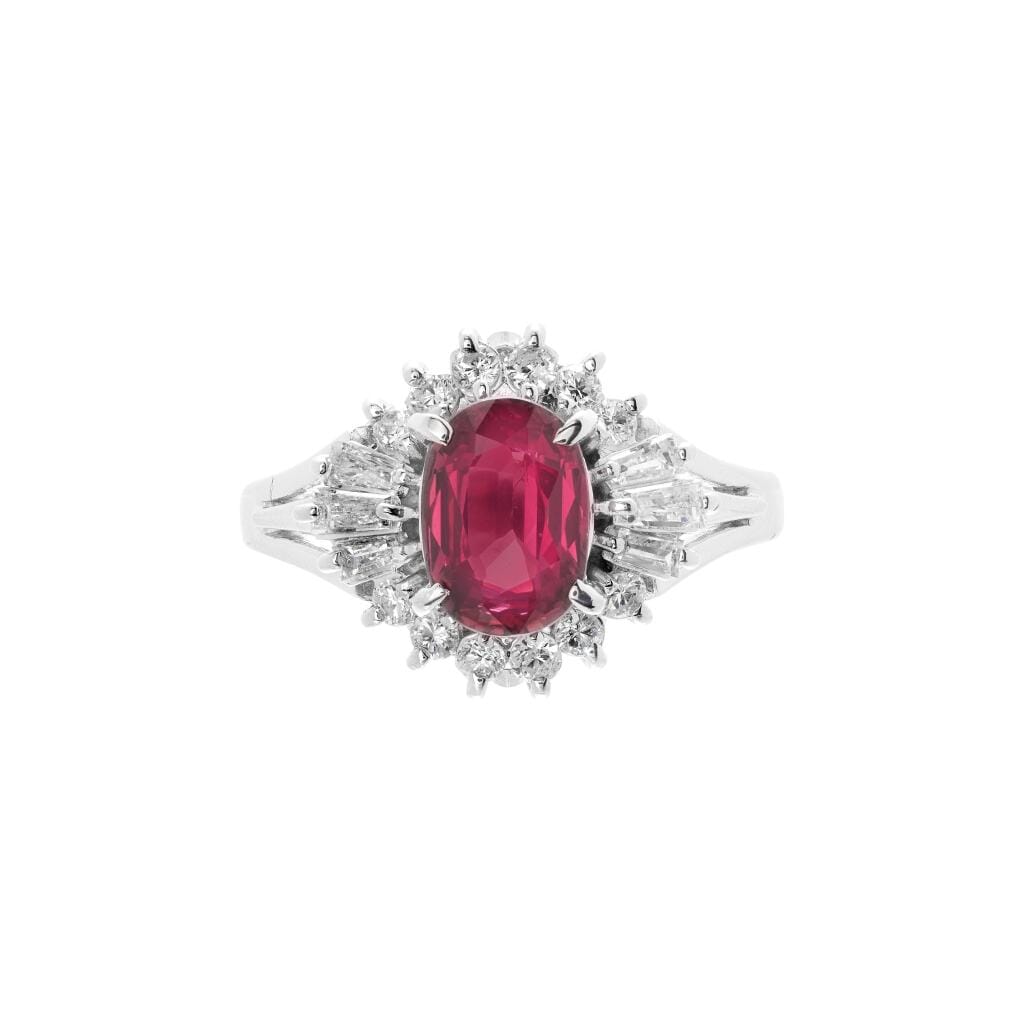 Platinum, 1.10ct Ruby and Diamond Ring