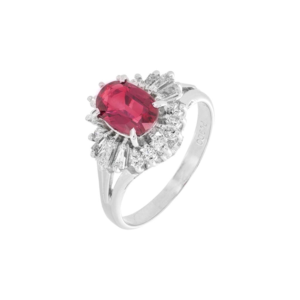 Platinum, 1.10ct Ruby and Diamond Ring