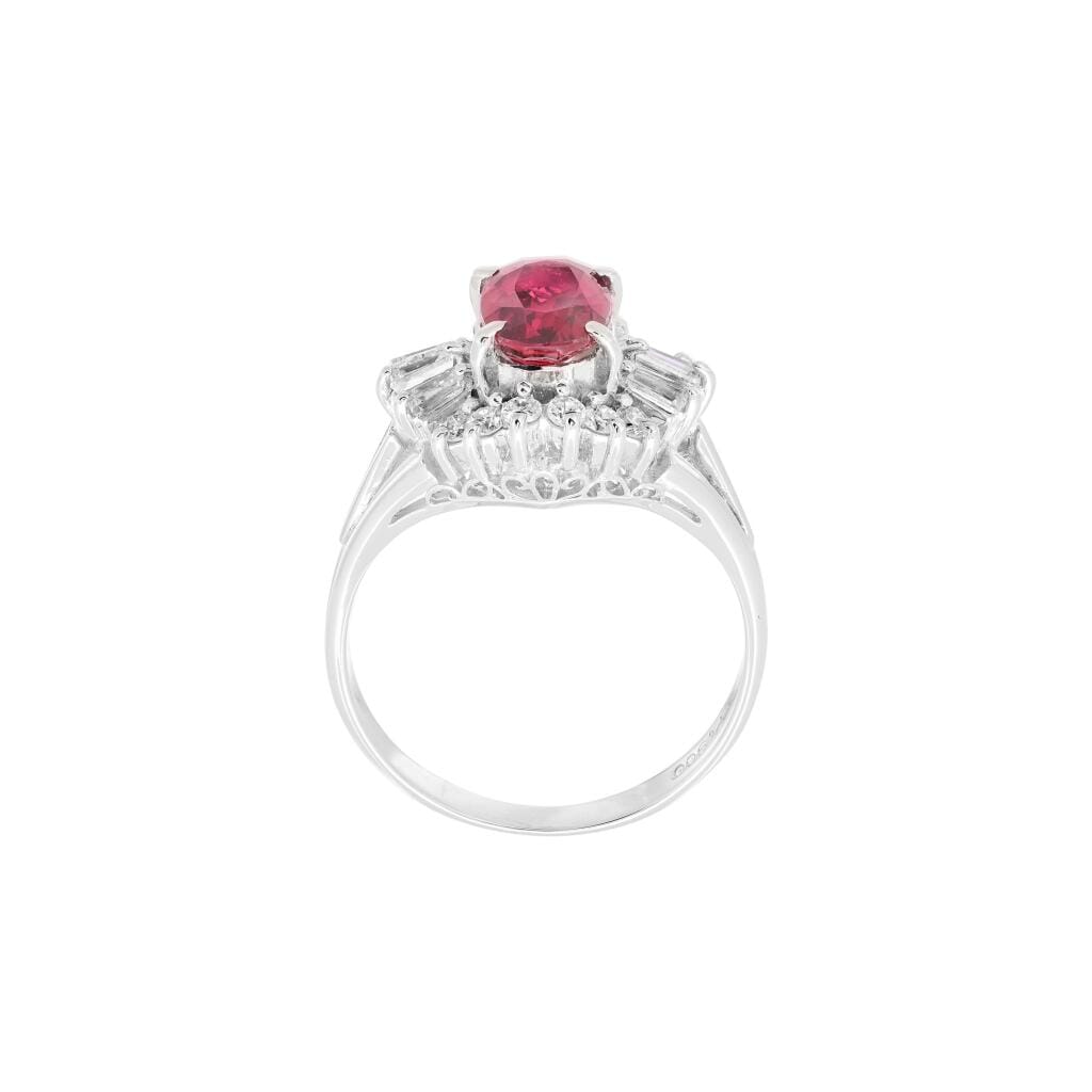 Platinum, 1.10ct Ruby and Diamond Ring