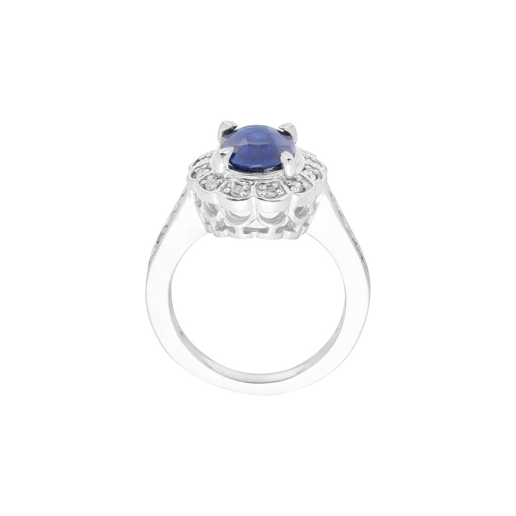 White Gold, 2.10ct Ceylon Royal Blue Sapphire and Diamond Ring