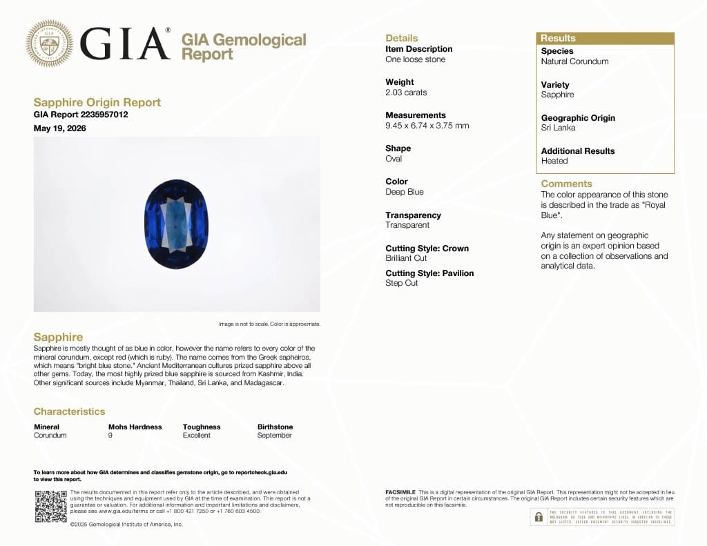 White Gold, 2.10ct Ceylon Royal Blue Sapphire and Diamond Ring