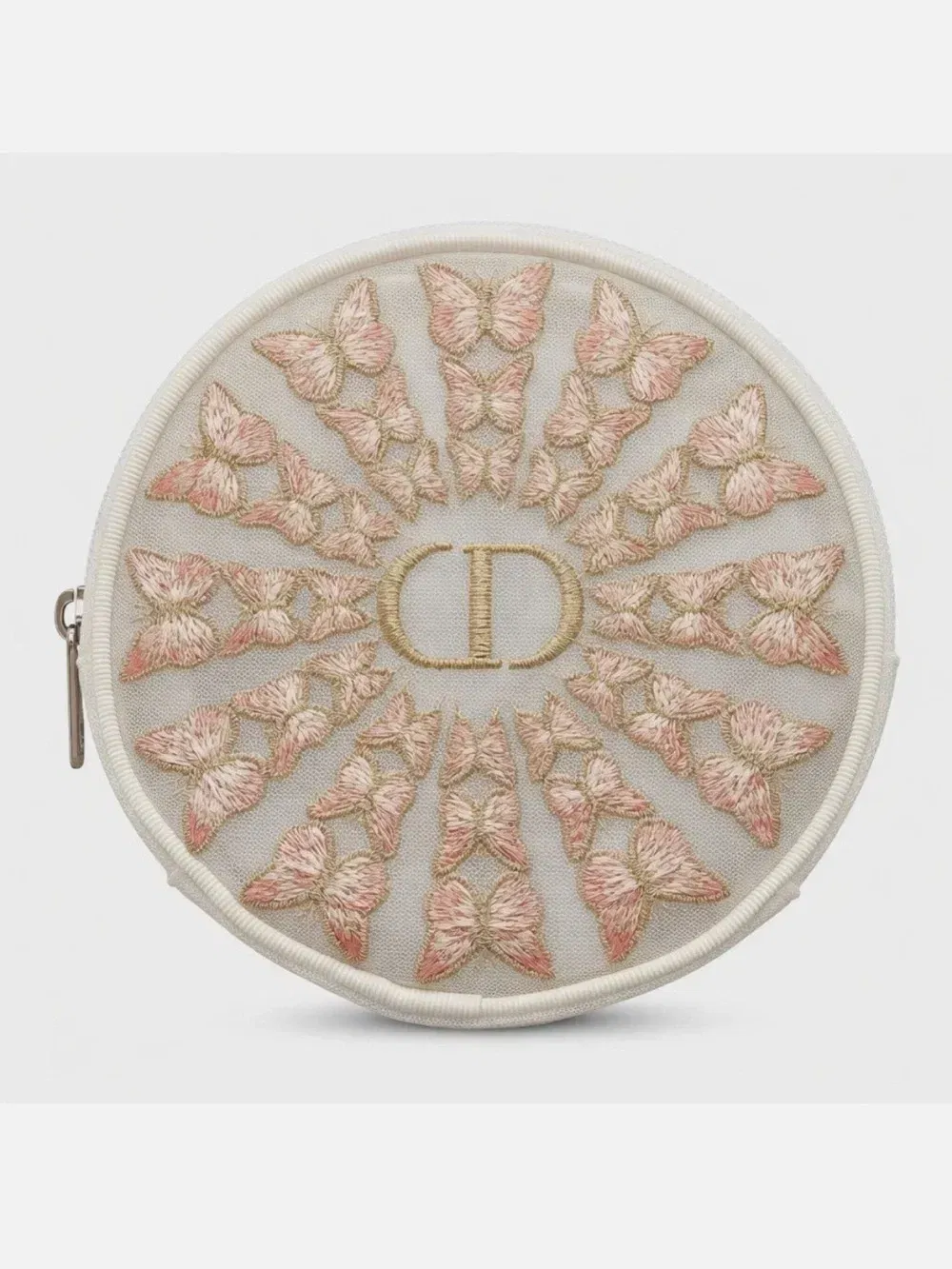 Dior 2026 Mother's Day Limited Butterfly Embroidered Round Pouch New With Box