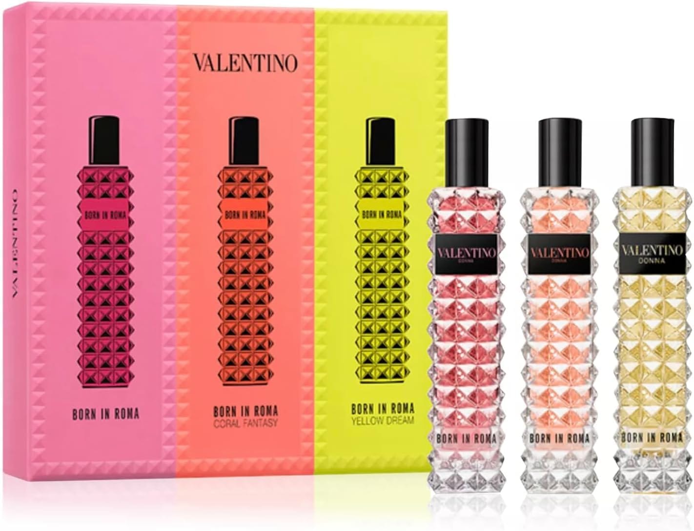 Valentino Donna Born in Roma Travel Spray Perfume Discovery Set, 0.33 Fl Oz (Pack of 3)