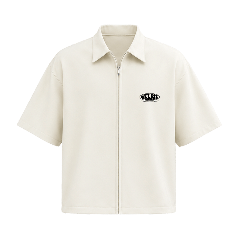 City Off Domes Angel Reborn Zipper Shirt Off White