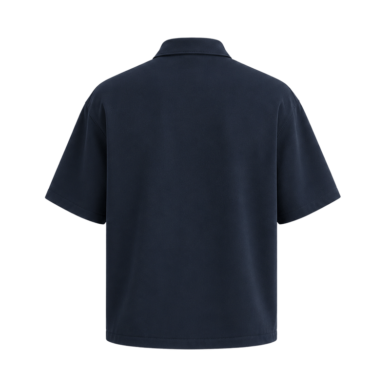 City Off Domes Deep Merlot Zipper Shirt Dark Blue
