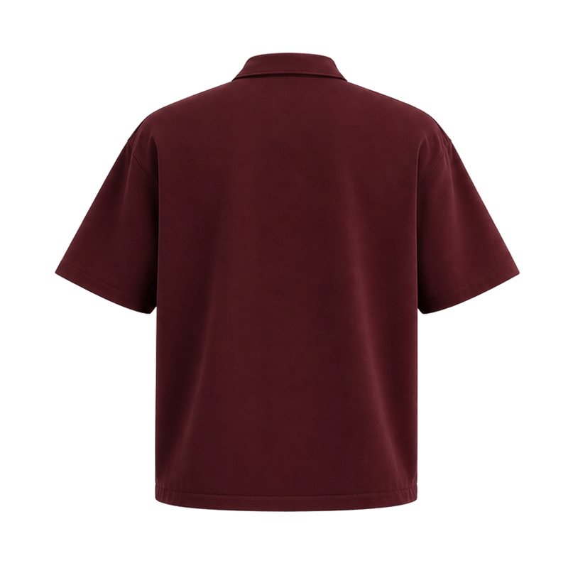 City Off DOmes Deep Merlot ZipperZipper Shirt Maroon