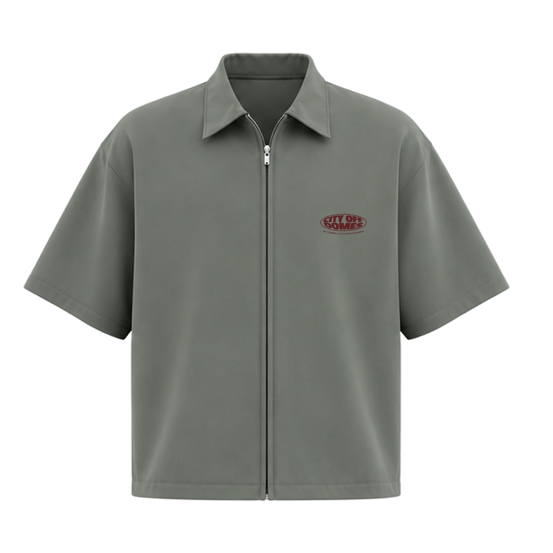 City Off Domes Sacred Chaos Zipper Shirt Sage Olive
