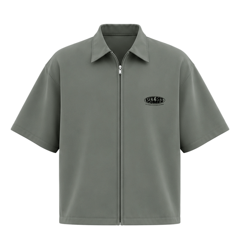 City Off Domes Sacred Chaos Zipper Shirt Sage Olive