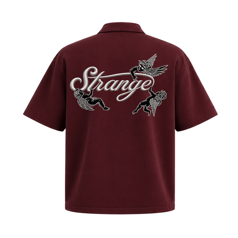 City Off Domes Strange Club Zipper Shirt Maroon