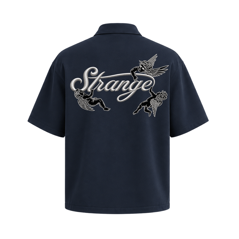 City Off Domes Strange Zipper Shirt Dark Blue