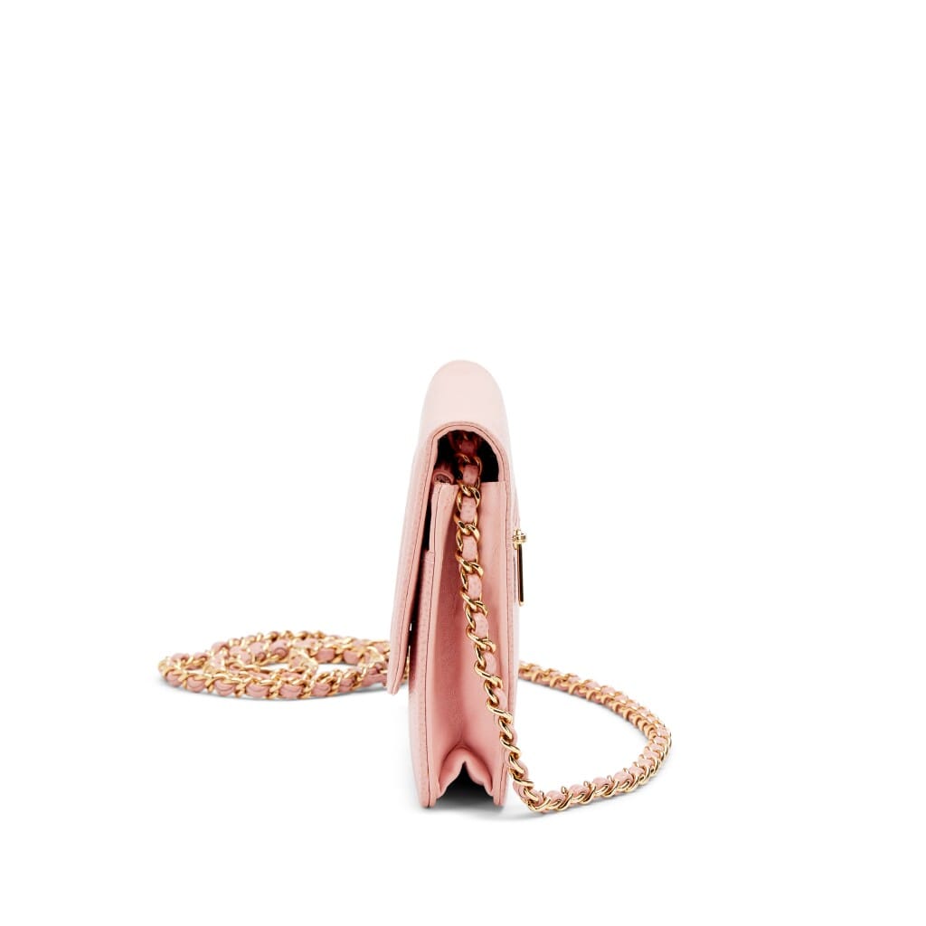 Vintage Pink Caviar Timeless CC Wallet On Chain WOC Gold Hardware, 2003-2004